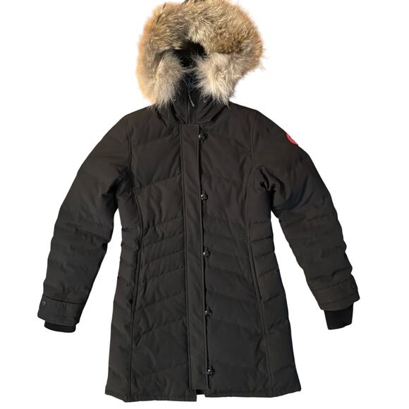 Canada Goose 2090L Lorette Parka Black Women’s Small Fur Hood Down Jacket EUC - Picture 1 of 16